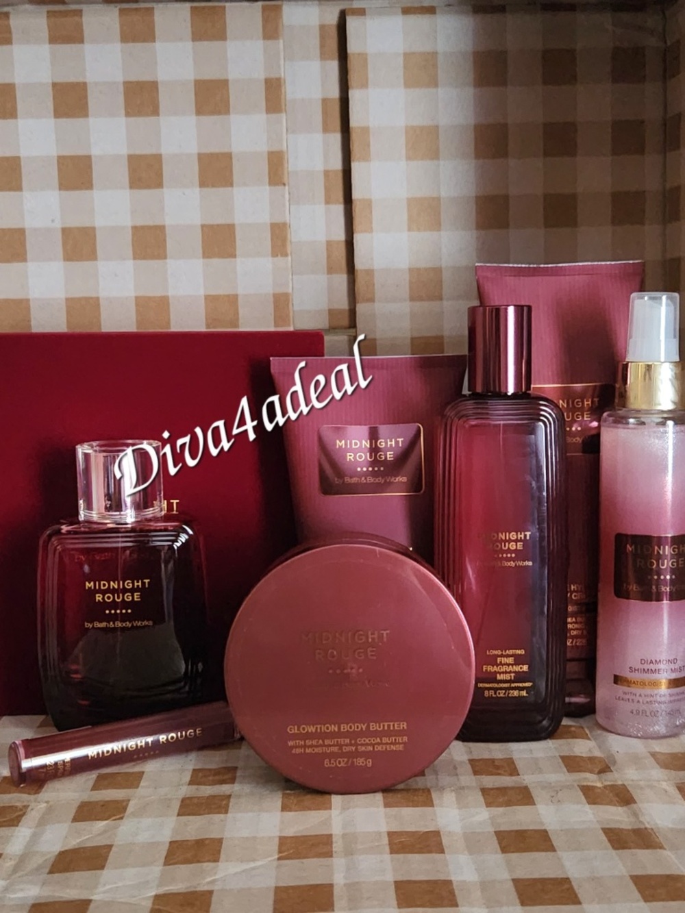 Bath & Body Works MIDNIGHT ROUGE 3.4 FL OZ EDP 7PC Collection Set Bundle